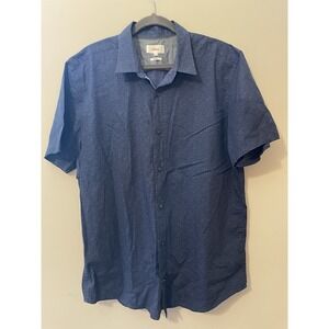 S Oliver Mens Slim Fit‎ Size XXL Short Sleeved Navy Button Up